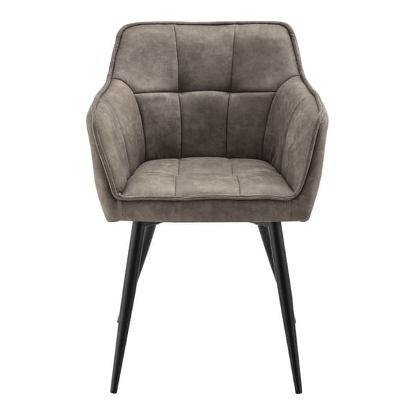 Karmstol Birmingham 79x56x53,5cm metall mocka-känsla taupe [en.casa]