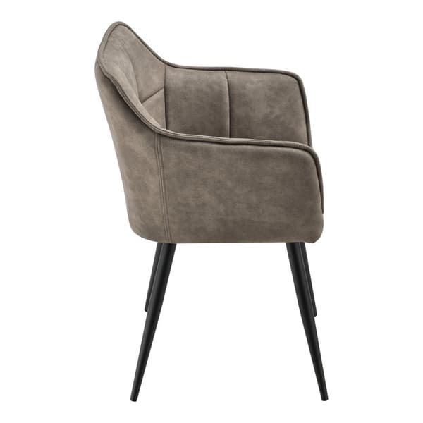 Karmstol Birmingham 79x56x53,5cm metall mocka-känsla taupe [en.casa]