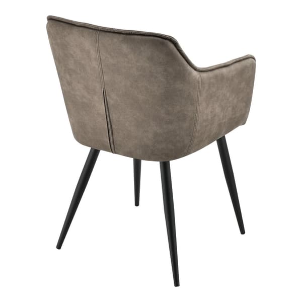 Karmstol Birmingham 79x56x53,5cm metall mocka-känsla taupe [en.casa]