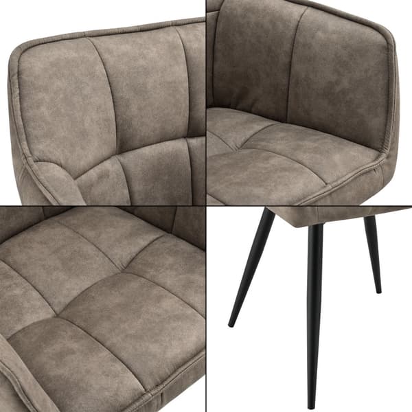 Karmstol Birmingham 79x56x53,5cm metall mocka-känsla taupe [en.casa]