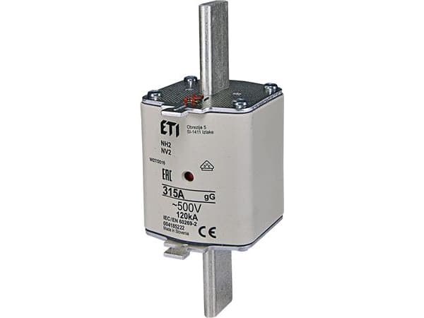 Sulake 315A NH2 gL-gG KOMBI 500V AC, katkaisukyky 120kA, standardi IEC 60269-1, IEC 60269-2. Tilanilmaisimella varustettu