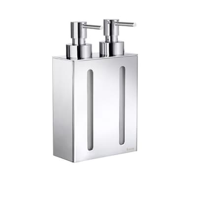 Tvålpump Med 2 Behållare Frostat Glas Smedbo Outline FK258