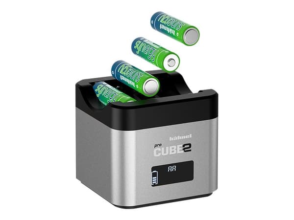 Hähnel PROCUBE2 - Batterilader - (for 4xAA, 4xAAA) + bilstrømadapter - 2.4 A