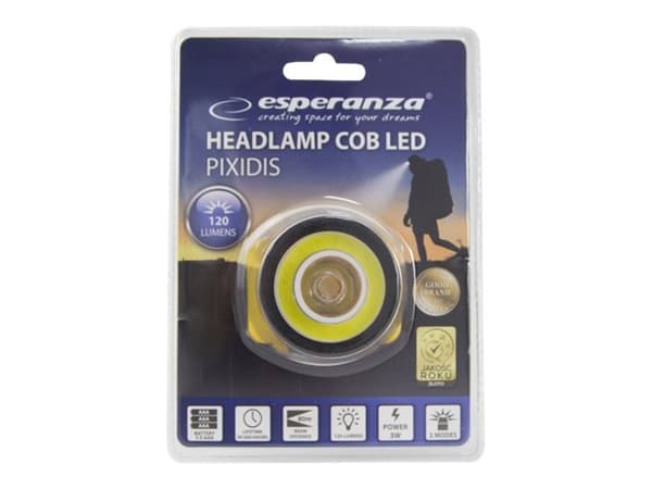 Esperanza PIXIDIS - Pään taskulamppu - LED (COB) - 3 tilaa - 3 W