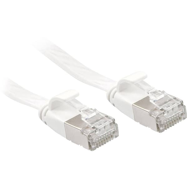 LINDY 47544 RJ45 Nätverkkabel, Patchkabel CAT 6A U/FTP 5.00 m Vit med låsskydd 1 st