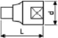 Miniatyrbilde 2 av 2: TONA EXPERT Spline bits socket 1/2" M10 x 55 mm (E031970)