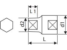 TONA EXPERT Hexagonal socket 3/4 "33mm (E113801)