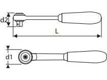 Tona Expert Standard räikkä 3/8" 199mm (E031701)