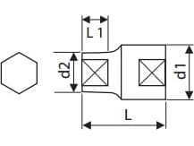 TONA EXPERT Hexagonal socket 1/2 "21mm (E117099)