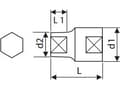 Miniatyrbilde 2 av 2: TONA EXPERT Hexagonal socket 1/2 "21mm (E117099)