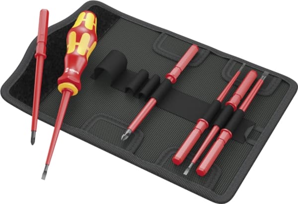 Wera Kraftform Kompakt VDE 7 Universal 1 - Screwdriver handle with bit set - 7 delar - isolering - i folding pouch