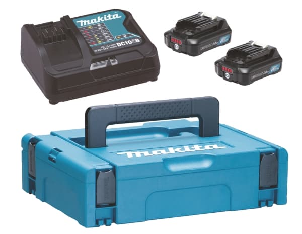 Makita 197658-5, Akku- ja laturisetti, Litiumioni (Li-Ion), 2 ah, 10,8 V, Makita, Pora, Sähkömonitoimityökalu, Akkuruuvinväännin