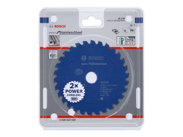 Bosch Expert for Stainless Steel - Sirkelformet sagblad - for rustfritt stål - 136 mm - 30 tenner