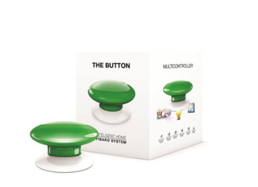 Fibaro The Button - Tryckknapp - trådlös - Z-Wave, Z-Wave Plus - 868.4 MHz, 908.4 MHz, 916 MHz, 869.8 MHz, 921.4 MHz, 869 MHz, 919.8 MHz - grön