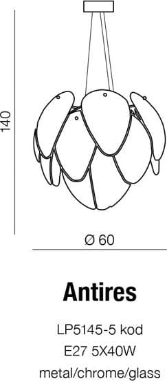 Azzardo Antires hengelampe 5x40W (LP5145-5)