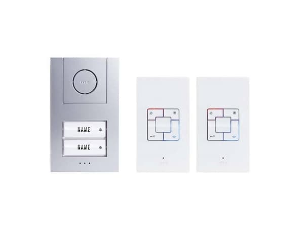 m-e modern-electronics 41186 Türsprechanlage Kabelgebunden Komplett-Set 2 - Silber (41186)