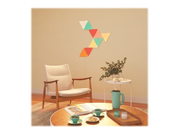 Nanoleaf Shapes Smarter Kit - Trådløst lyssett - LED x 15 - 1.7 W - klasse G - 16 millioner farger - 1200-6500 K - trekant