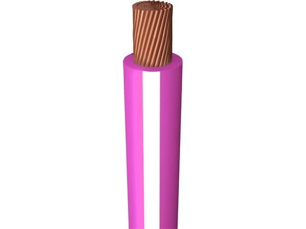 Monteringskabel, halogenfri1X0,75 mm² H05Z-K rosa/vit 300/500V spole, kabeldiameter 2,7 mm - (200 meter)