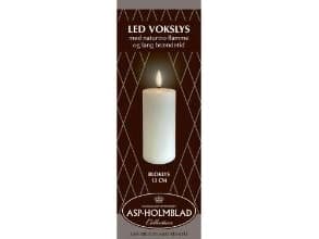 LED lys Asp-Holmblad Bloklys 5.8x13 cm Hvid,6 stk/krt