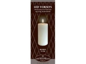 LED lys Asp-Holmblad Bloklys 7.8x18 cm Hvid,stk