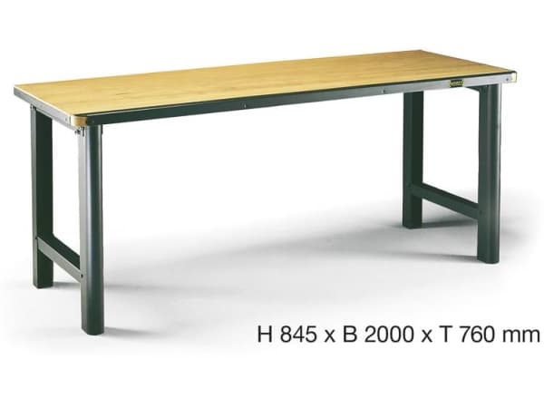 HAZET 130-1, Bærbar arbeidsbenk, Metall, Tre, Sort, Tre, 1000 kg, 2000 mm, 760 mm