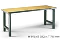 Miniatyrbilde 2 av 2: HAZET 130-1, Bærbar arbeidsbenk, Metall, Tre, Sort, Tre, 1000 kg, 2000 mm, 760 mm