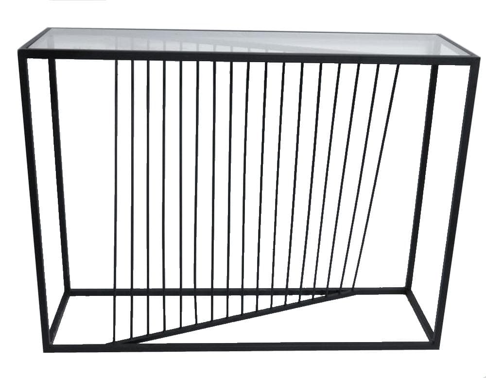 Stjernsund Bord sort metal / glas 40x73 cm