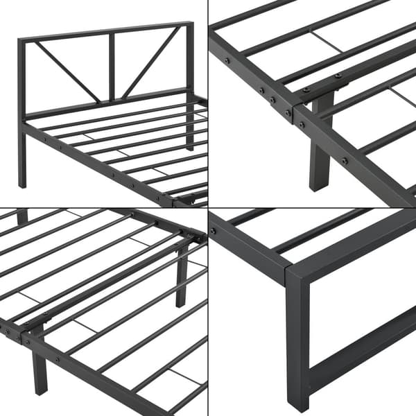 Säng Meran i metall 200x90cm svart [en.casa]