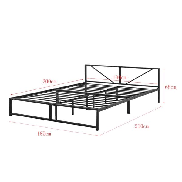 Sängstomme Meran i metall 200x180cm svart [en.casa]
