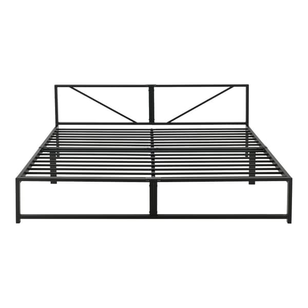 Sängstomme Meran i metall 200x180cm svart [en.casa]
