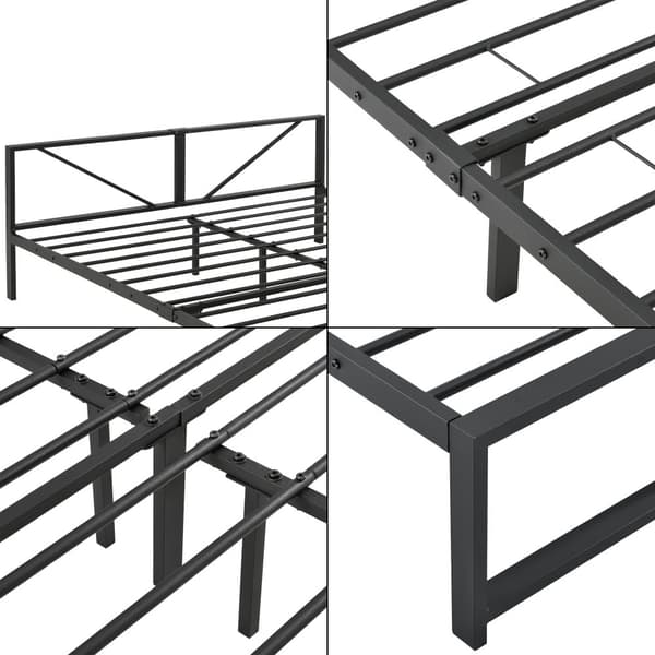Sängstomme Meran i metall 200x180cm svart [en.casa]