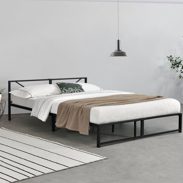 Sängstomme Meran i metall 200x180cm svart [en.casa]