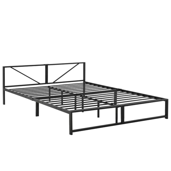 Sängstomme Meran i metall 200x180cm svart [en.casa]