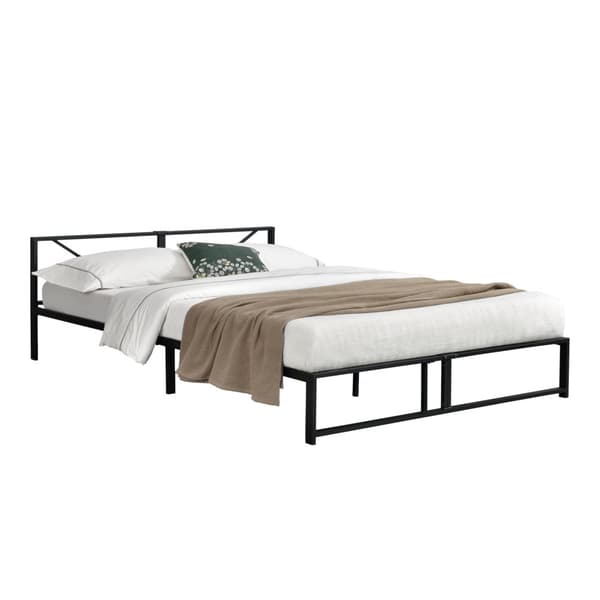 Sängstomme Meran i metall 200x180cm svart [en.casa]
