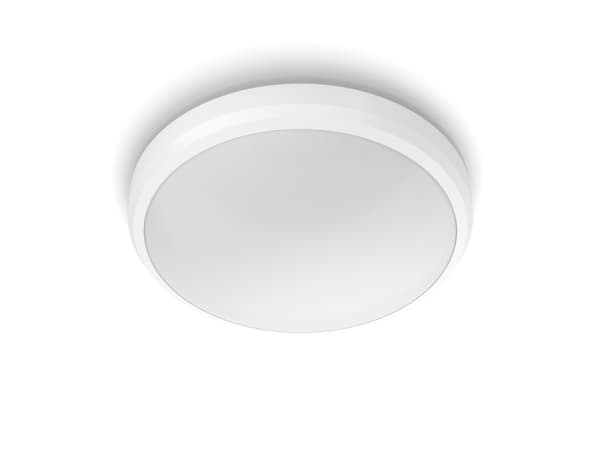 Philips Funksjonell Doris-taklampe, 6 W, LED, Ikke-utskiftbare pærer, 600 lm, IP44, Hvit Hvit