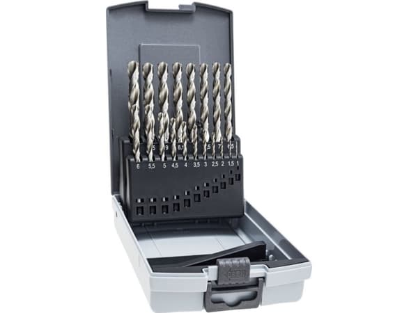 Alpen 0000110319100 HSS Metal-spiralbor-sæt med 19 dele Cylinderskaft 1 stk