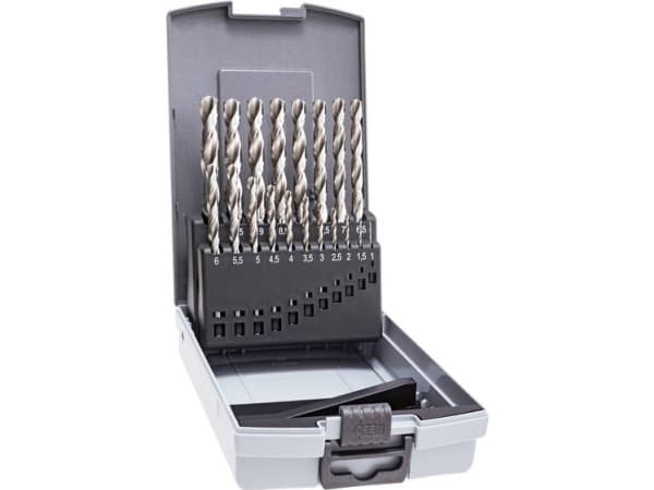 Alpen 0000110319100 HSS Metal-spiralbor-sæt med 19 dele Cylinderskaft 1 stk