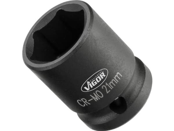 Vigor V5550S-19, Stikkontakt, 1/2", Metrisk, 1 hoder, 19 mm, Matt