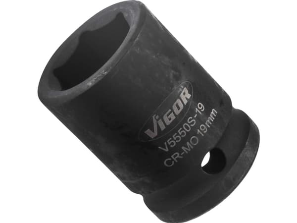Vigor V5550S-19, Stikkontakt, 1/2", Metrisk, 1 hoder, 19 mm, Matt