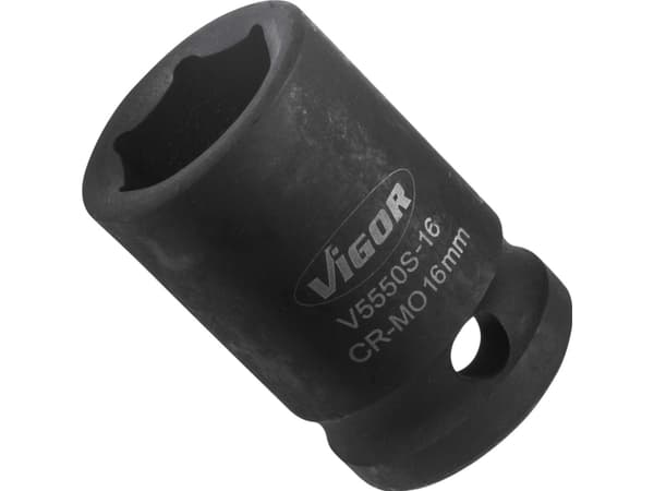 Vigor V5550S-16, Stikkontakt, 1/2", Metrisk, 1 hoder, 16 mm, Matt
