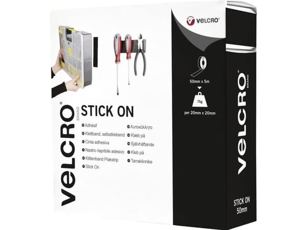 Velcro VEL-EC60243, Musta, 50 mm, 5 m, 1 kpl, Laatikko