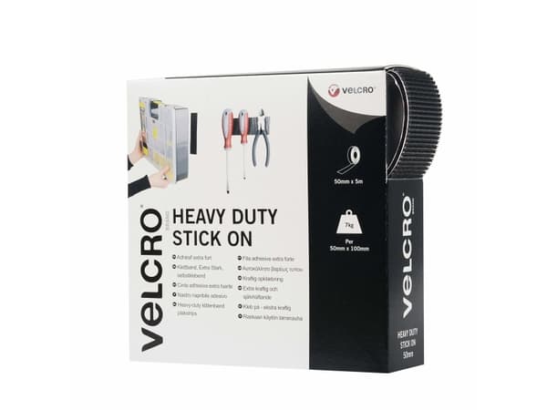 Velcro VEL-EC60243, Musta, 50 mm, 5 m, 1 kpl, Laatikko