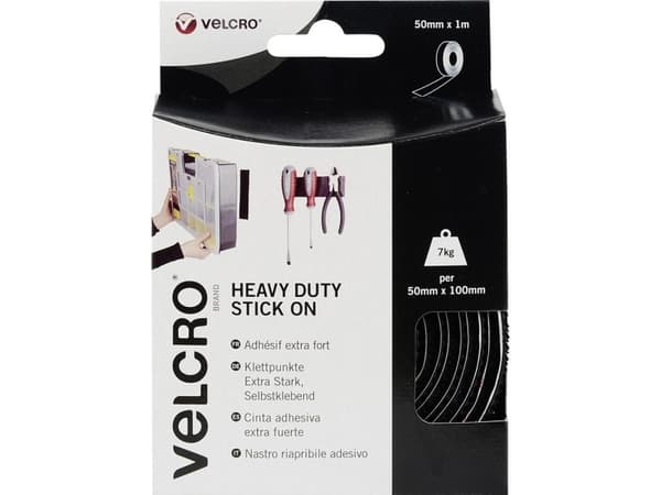Velcro VEL-EC60241, Svart, 50 mm, 1 m, 1 styck, Låda