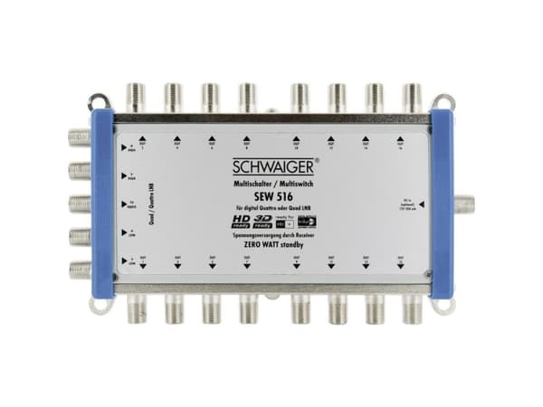Schwaiger SEW516 531, 5 ingångar, 16 utgångar, 950 - 2150 MHz, 5 - 790 MHz, F, 14V, 18V