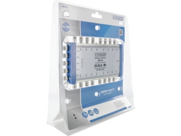 Schwaiger SEW516 531, 5 ingångar, 16 utgångar, 950 - 2150 MHz, 5 - 790 MHz, F, 14V, 18V