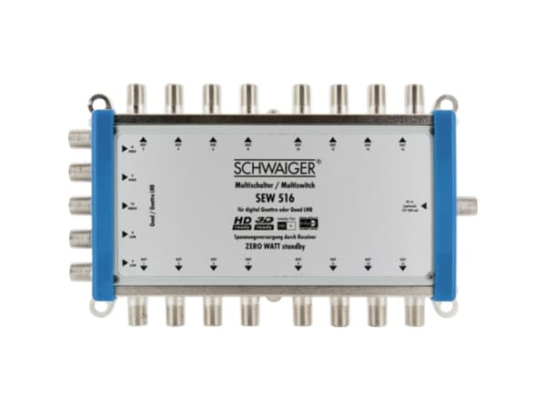 Schwaiger SEW516 531, 5 ingångar, 16 utgångar, 950 - 2150 MHz, 5 - 790 MHz, F, 14V, 18V