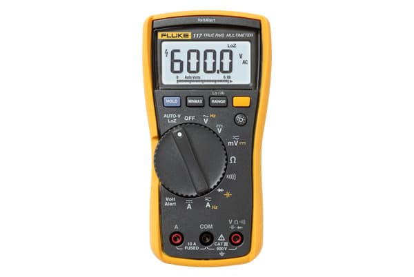 Fluke 117 true RMS yleismittariAC/DC-jännite, virta, vastus, taajuus, kapasitanssi