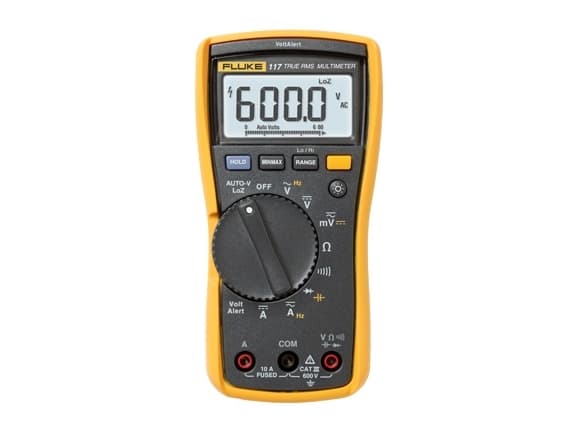 Fluke 117 true RMS yleismittariAC/DC-jännite, virta, vastus, taajuus, kapasitanssi