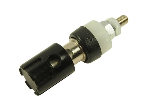 Cliff CL681561 Laboratorietilslutning Tilslutning, indbygning lodret Stift-diameter: 4 mm Sort 1 stk