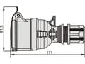 Pikkukuva 2 / 2: Elektromet Suora siirrettävä pistorasia TWIST GPP-16/4 punainen 4P 16A 400V (921871)